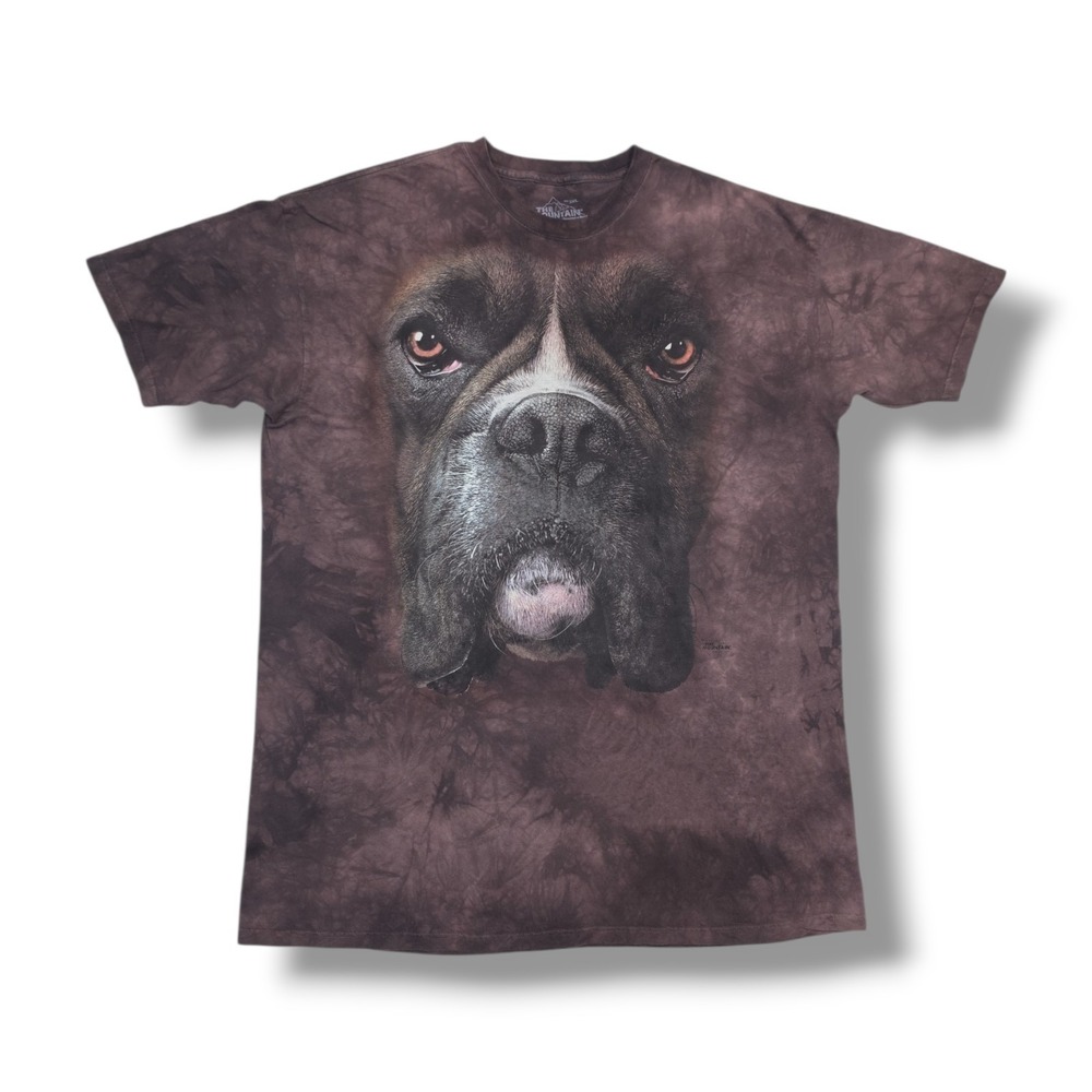 The Mountain Tie Dye Boxer Dog 2011 Vincent Hie Dark Brown T-Shirt Men's 3XL